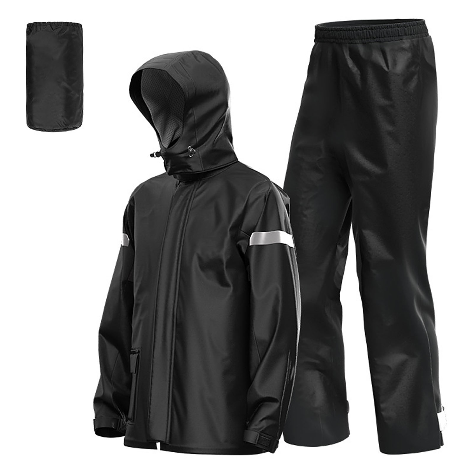 Cycling Gear Lycra - 男性用バイク用レインスーツ、屋外用反射材付き防水レインジャケットとパンツ、バイク乗車、サイクリング、キャンプ、ハイキング用レインギア