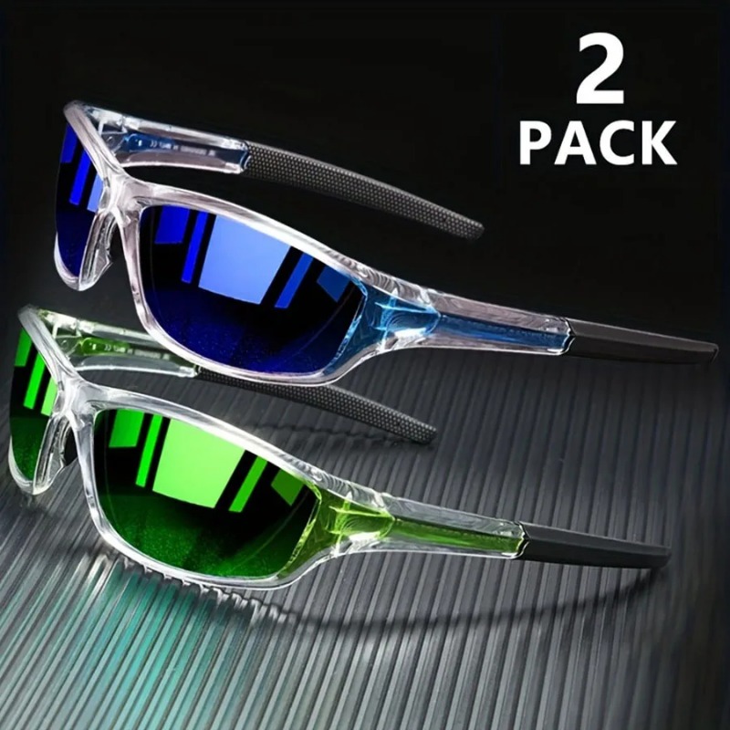 Cycling Glasses - 1/2 個スポーツサングラス男性用軽量ナイトビジョン男性シェードサイクリング運転釣りファッションミラーサングラス
