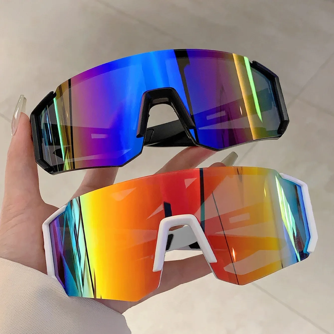 Cycling Glasses - アウトドアスポーツサングラス男性用軽量特大男性用シェードサイクリング運転釣りファッションミラーサングラス女性用