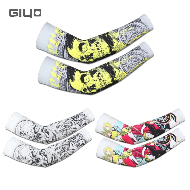 Cycling Gear Lycra - GIYO アイスファブリック ランニングアームウォーマー バスケットボール グラフィティスリーブ フィッシング