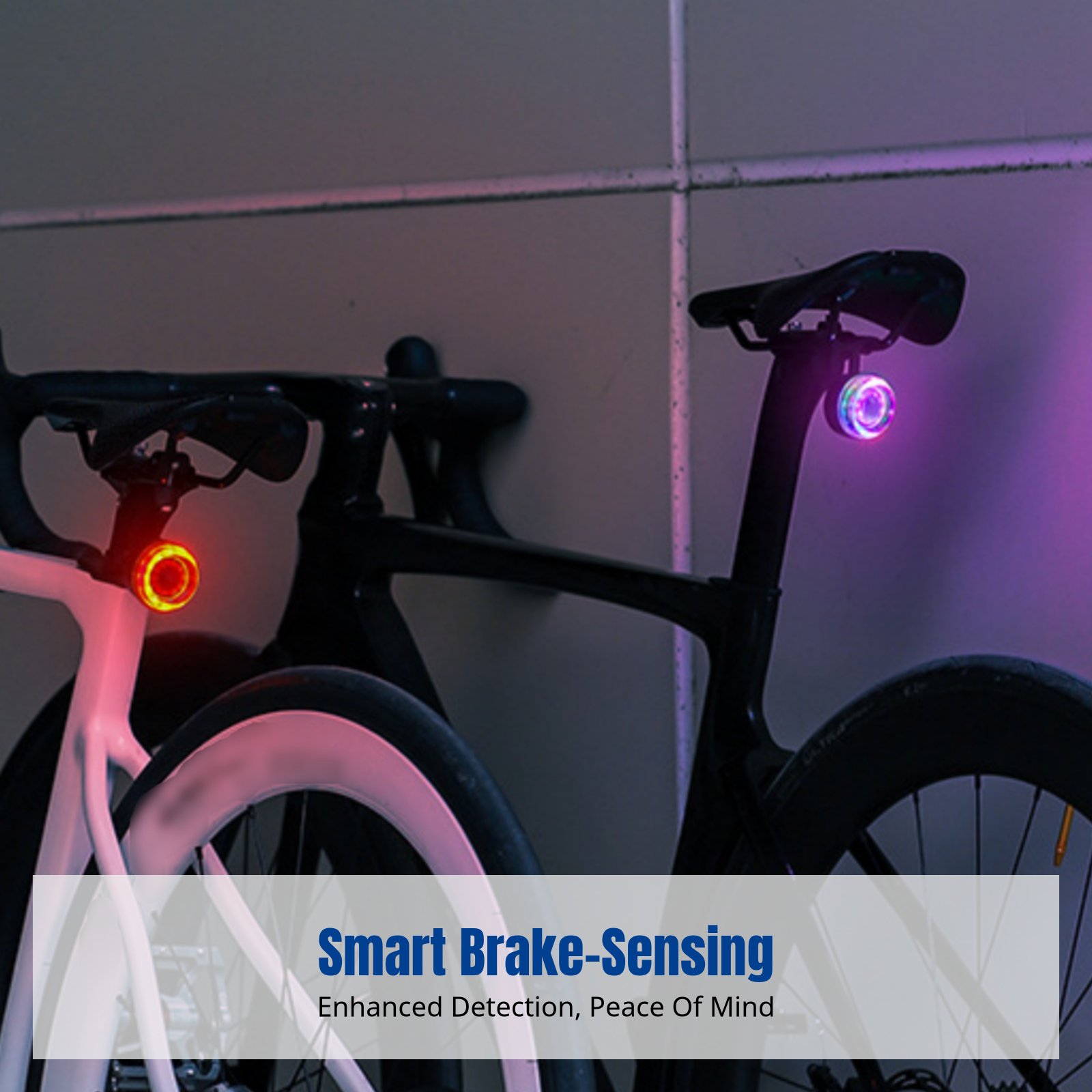 スマートブレーキセンシング自転車ライト、カラフルな夜間走行、 - Cycling Visibility Gear のレビューと価格