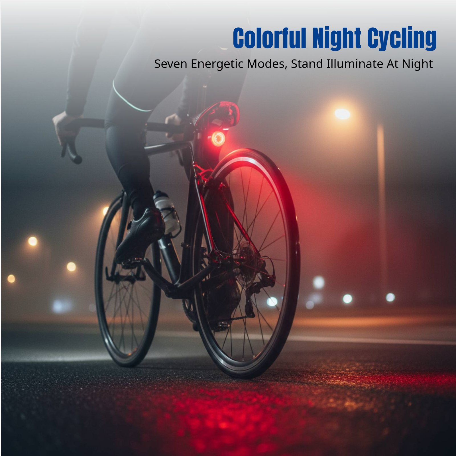 スマートブレーキセンシング自転車ライト、カラフルな夜間走行、 - Cycling Visibility Gear のレビューと価格