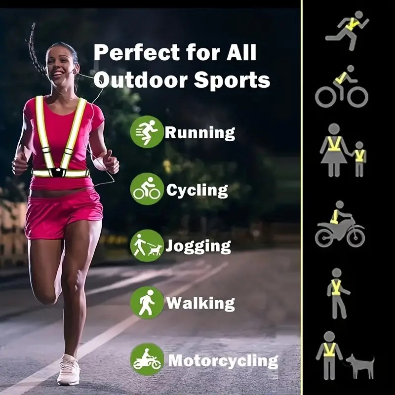 反射ベストランニングギア、夜間サイクリング、ハイキング、ジョ - Cycling Visibility Gear のレビューと価格