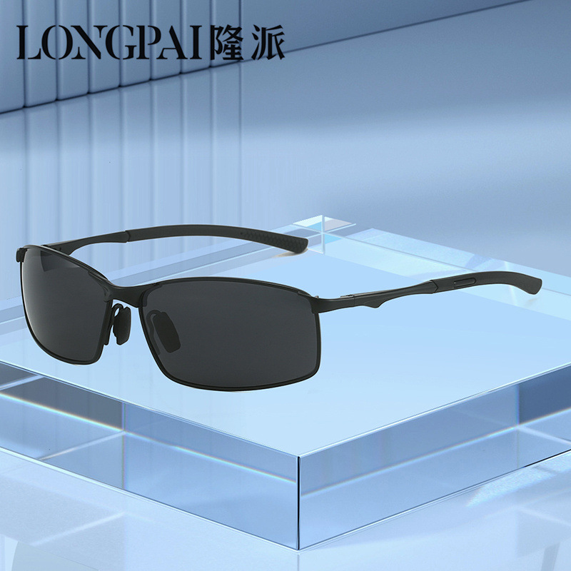 男性偏光サングラスメタルスクエアサングラスサイクリング運転旅 - Cycling Glasses のレビューと価格