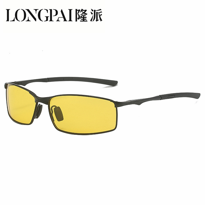 男性偏光サングラスメタルスクエアサングラスサイクリング運転旅 - Cycling Glasses のレビューと価格