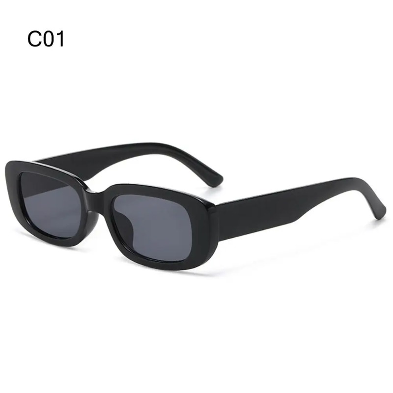 女性男性スチームパンク長方形フレームサングラスゼリーカラー  - Cycling Glasses のレビューと価格