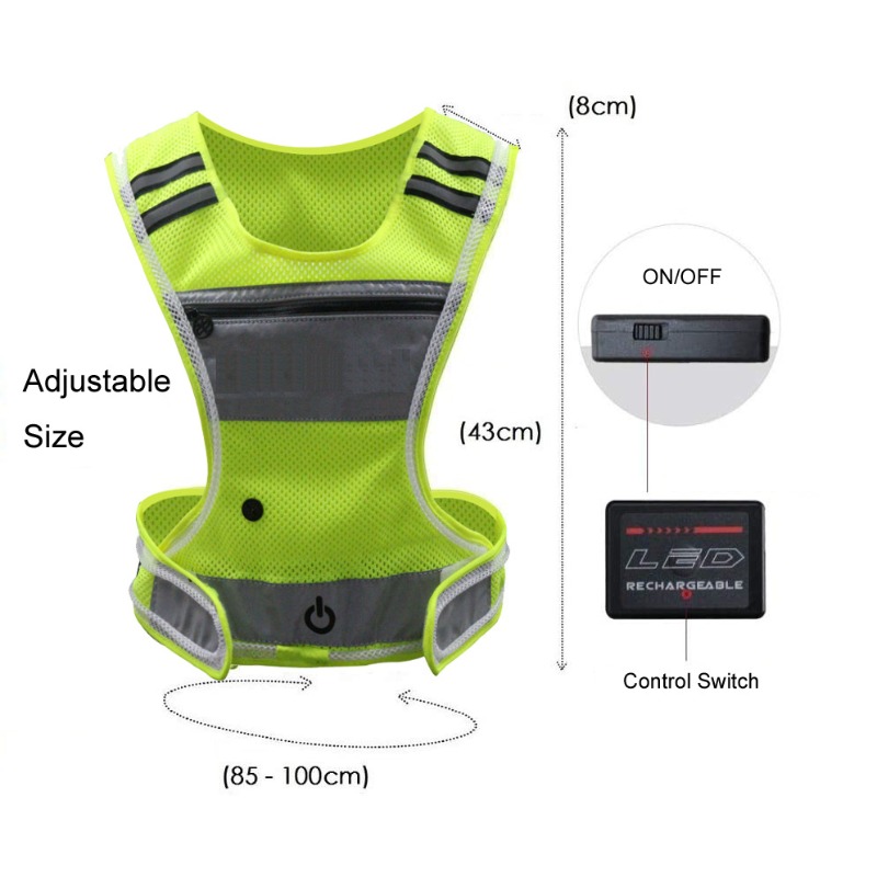 LEDライトアップスポーツウェアメッシュ生地アウトドアスポー - Cycling Visibility Gear のレビューと価格