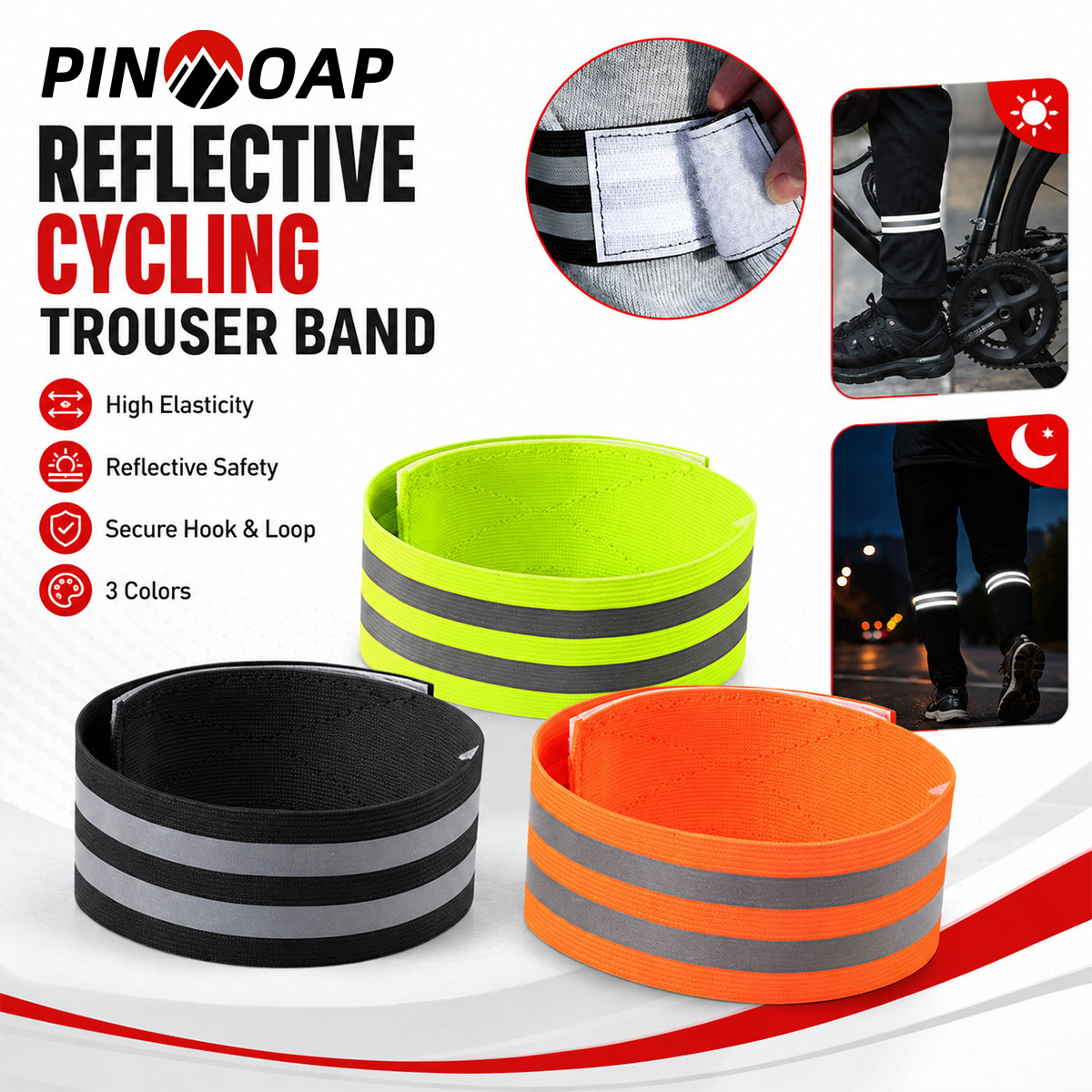 PINMOAP 1/2個 自転車用パンツレッグストラップ 反 - Cycling Gear For Commuting のレビューと価格